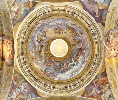 Le dôme avec la représentation du Couronnement de la Vierge, (détail), fin du XVIIe siècle - Domenico I Piola