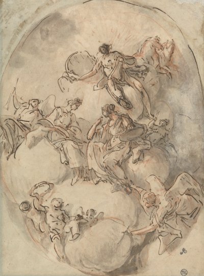 Étude pour plafond : Apollon et autres figures - Domenico Mondo