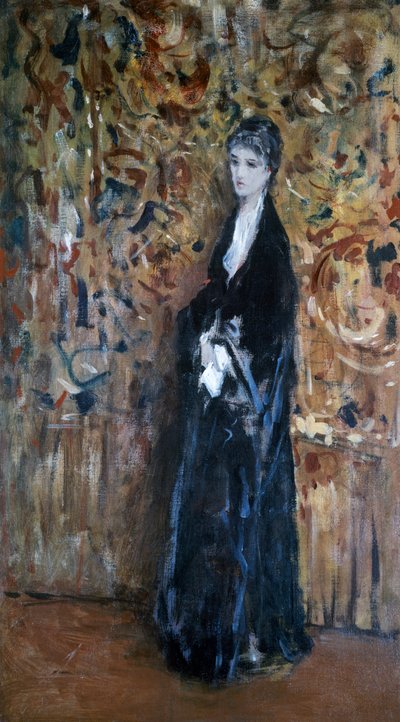 Femme avec arabesques en arrière-plan - Domenico Morelli