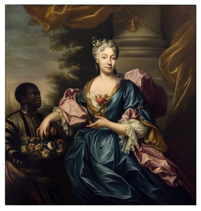 Portrait de dame avec serviteur - Domenico Parodi