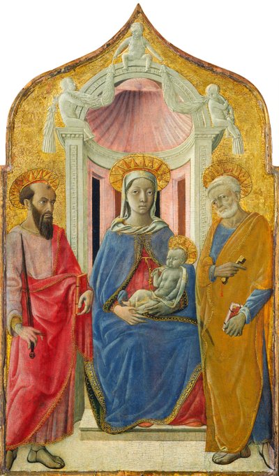 Madone et Enfant en Trône avec Saint Pierre et Saint Paul, vers 1430 - Domenico di Bartolo