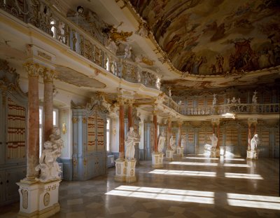 Vue de la salle de bibliothèque du monastère de Schussenried - Dominikus Zimmermann