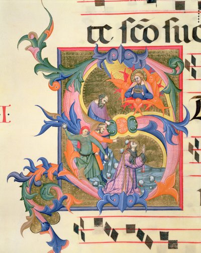 Ms 572 f.32v Initiale historiée 
