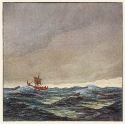 Rudyard Kipling : Chant du bateau de guerre rouge (lithographie en couleur) - Donald (after) Maxwell