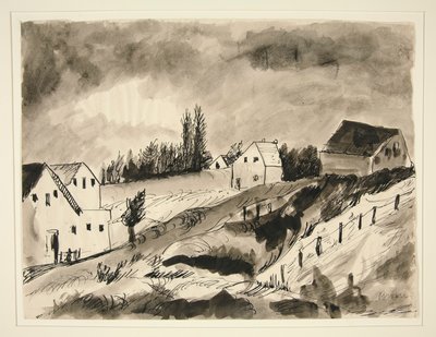 Paysage avec maisons - Dora Bromberger