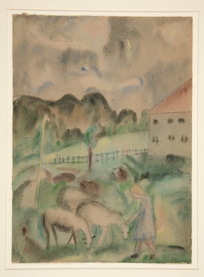 Jeune fille et moutons - Dora Bromberger