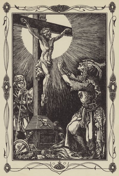 La Conversion de Sir Palamides (lithographie) - Dora Curtis