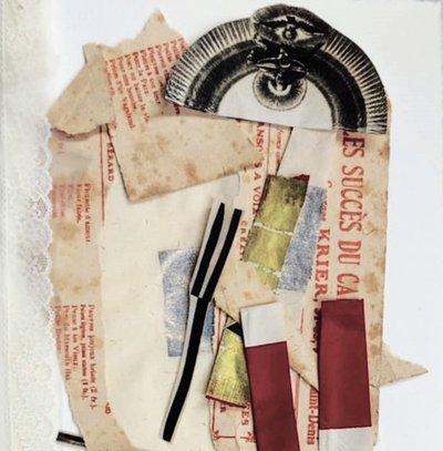 Collage abstrait représentant un œil - Doris Schmitz