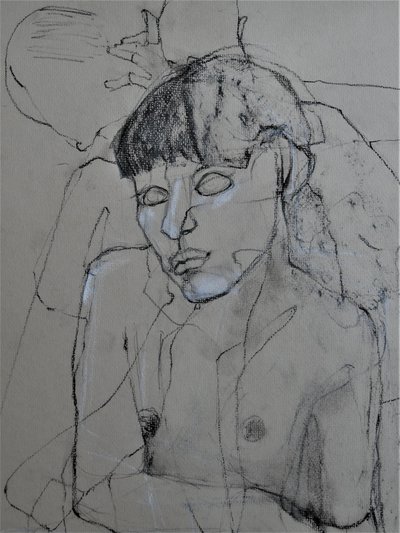Figure nue au fusain - Doris Schmitz