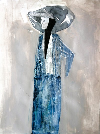 Une femme élégante en bleu - Doris Schmitz