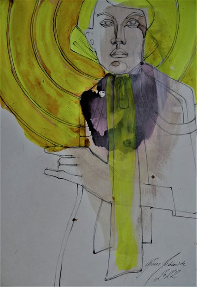 Portrait jaune expressif - Doris Schmitz