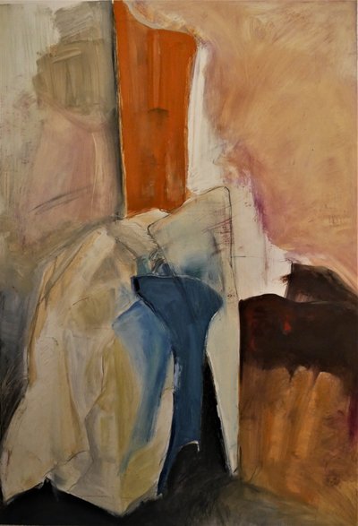 Formes abstraites orange et bleues - Doris Schmitz