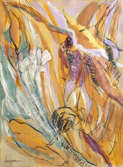 Motifs botaniques abstraits aux couleurs vives - Dorothy Fagan