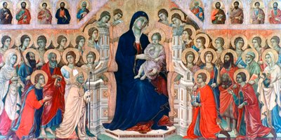 Maestà, Madone avec anges et saints, 1308-1311 - Duccio di Buoninsegna