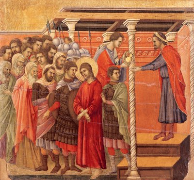 Pilate se lavant les mains (détail) - Duccio di Buoninsegna