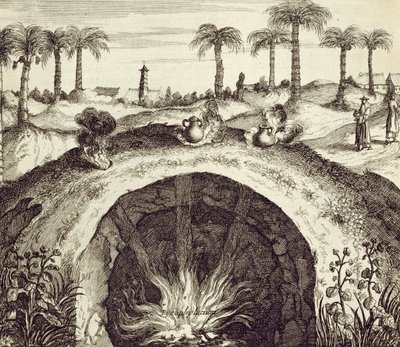 Un cuiseur à vapeur géant souterrain, de China Illustrated par Athanasius Kircher (1601-80) 1667 - Dutch School