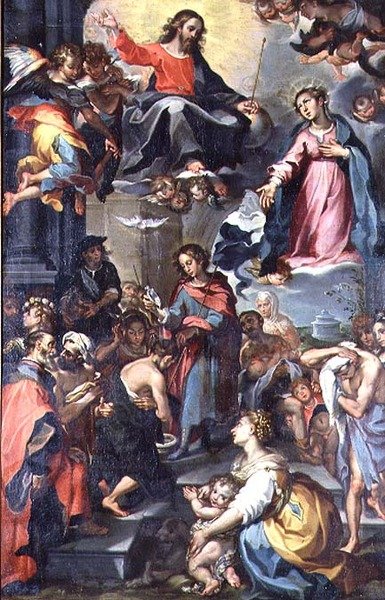 Baptême du Christ, dans le style de Barocci - Dutch School
