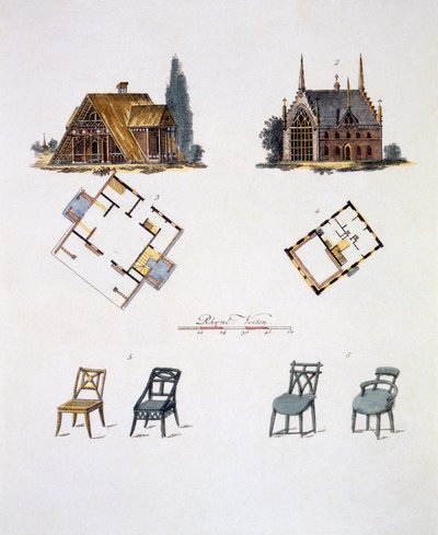 Décorations de jardin, du Magazine of Garden Gems par G. van Laar, publié en 1802 - Dutch School