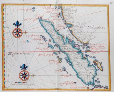 Carte montrant Malacca et Sumatra, ouest de l