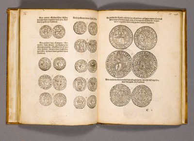 Livre de monnaie avec gravures de pièces anglaises - Dutch School