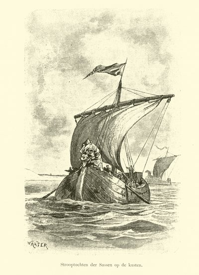 Raids saxons sur la côte - Dutch School