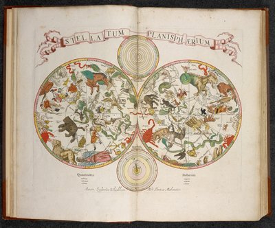 Stellatum Planisphaerium, un planisphère avec signes du zodiaque - Dutch School