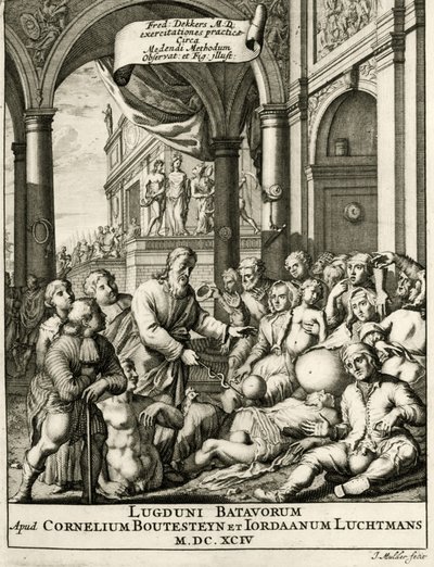 Page de titre de Exercitationes Practicae circa Medendi Methodum par Frederik Dekkers, 1694 - Dutch School
