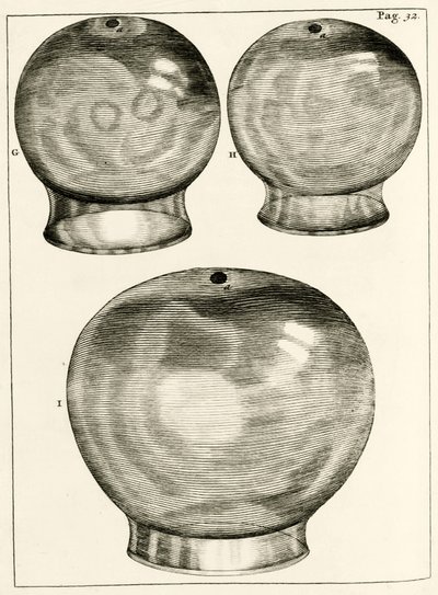 Divers verres à ventouses, de Exercitationes Practicae circa Medendi Methodum par Frederik Dekkers, 1694 - Dutch School