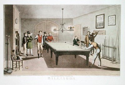 Billard, gravé par G. Hunt, publié en 1827 - E.F. (after) Lambert
