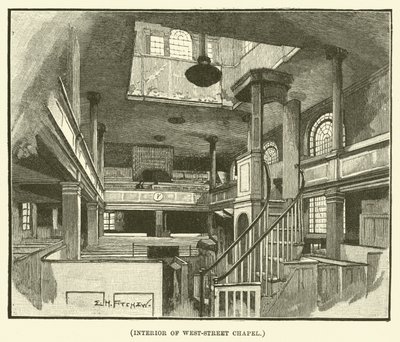 Intérieur de la chapelle de West-Street (gravure) - E.H. Fitchew
