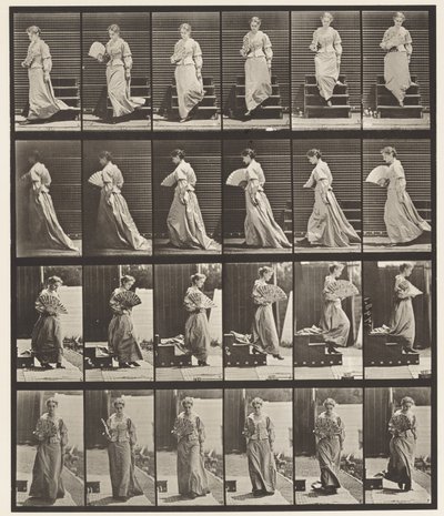 Descendre les escaliers et agiter un éventail - Eadweard Muybridge