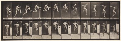 Saut; saut en hauteur en course (chaussures) - Eadweard Muybridge