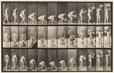 Planche 221. Se pencher et soulever un panier de 12 lb à la tête - Eadweard Muybridge