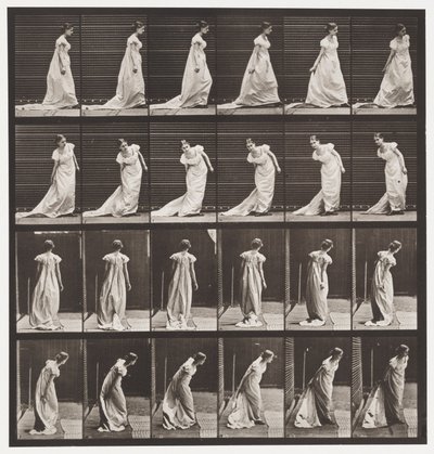 Se pencher pour arranger une traîne et se retourner - Eadweard Muybridge