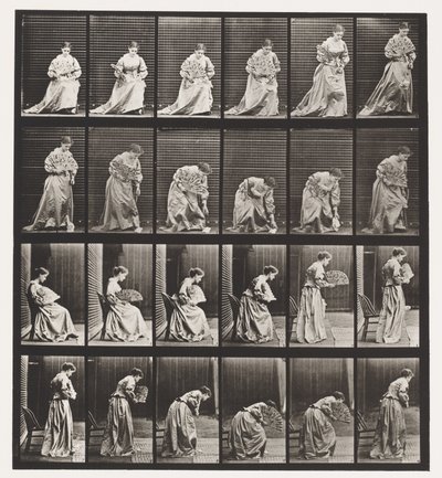 Planche 250. Se Lever de la Chaise, Se Pencher et Ramasser un Mouchoir - Eadweard Muybridge