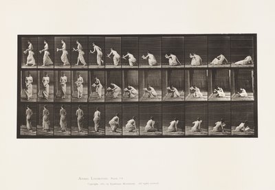 Planche 271. Se levant du sol avec un papier dans la main gauche - Eadweard Muybridge