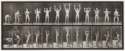 Plaque 322. Soulever et abaisser deux haltères de 50 lb - Eadweard Muybridge