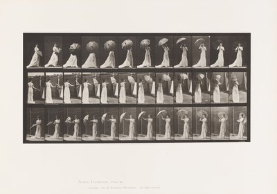 Planche 461. Ouvrir un parasol et se retourner - Eadweard Muybridge