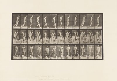 Planche 537. Amputation unique de la jambe; Sautillant avec des béquilles - Eadweard Muybridge