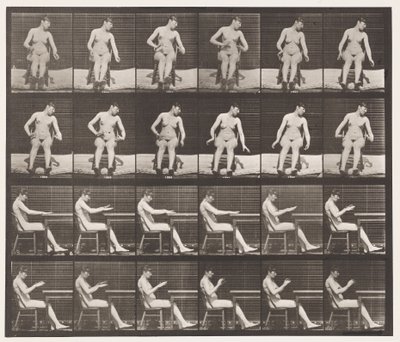 Planche 545. Convulsions induites artificiellement; A, B, en position assise - Eadweard Muybridge