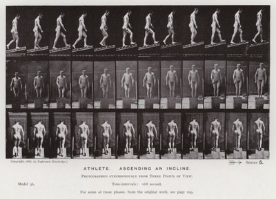 La Figure Humaine en Mouvement : Athlète, montant une pente - Eadweard Muybridge