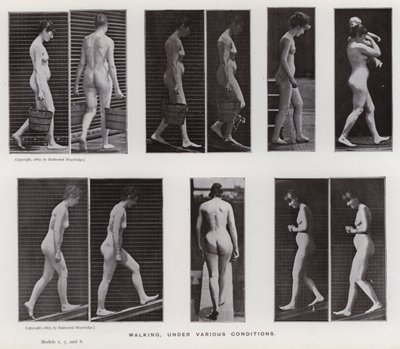La figure humaine en mouvement : Marche, sous diverses conditions - Eadweard Muybridge
