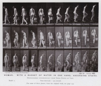 La figure humaine en mouvement : Femme, avec un seau d