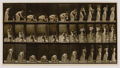 Femme soulevant et portant un enfant, extrait du livre Animal Locomotion - Eadweard Muybridge