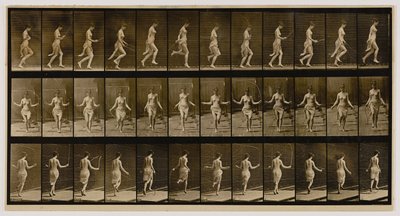Femme utilisant une corde à sauter, extrait du livre Animal Locomotion - Eadweard Muybridge