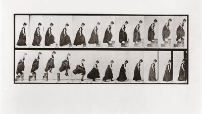 Femme montant des escaliers et sautant, Planche 173 de Animal Locomotion, 1887 - Eadweard Muybridge