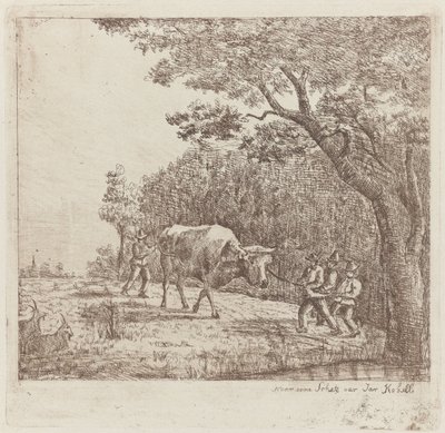 Quatre hommes et un taureau - Eberhard Cornelis Rahms