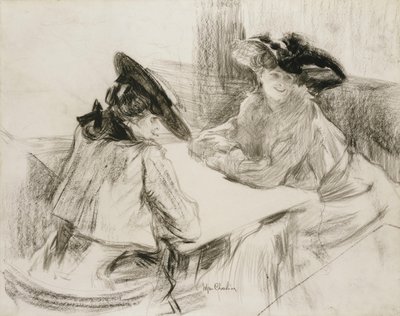 Au café - Edgar Chahine