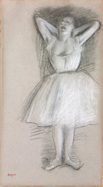 Danseuse, les bras levés et ramenés derrière la tête - Edgar Degas