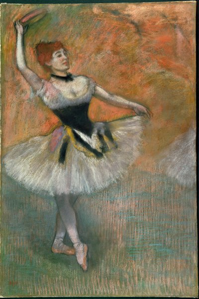 Danseuse avec tambourin (pastel sur papier) - Edgar Degas